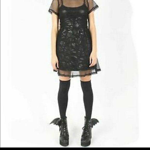 NWT - Iron Fist Skull Dress w/ Mesh Overlay - Picture 2 of 10